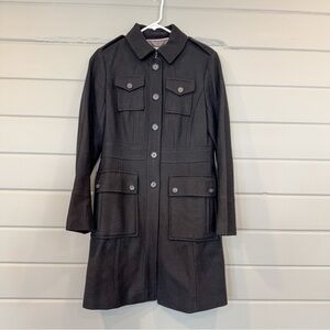 Women's Wool Black Trenchcoat